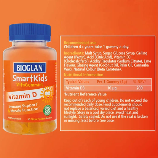Bioglan Smartkids Vitamin D | Immune Support | 30 Gummies