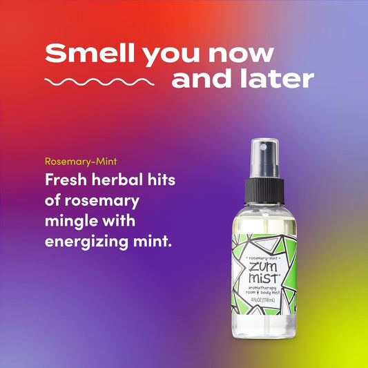 Indigo Wild Zum Mist Room & Body Spray - Aromatherapy Essential Oil Spray - Natural Body Mist & Room Spray - Rosemary-Mint Scent - 4 Fl Oz