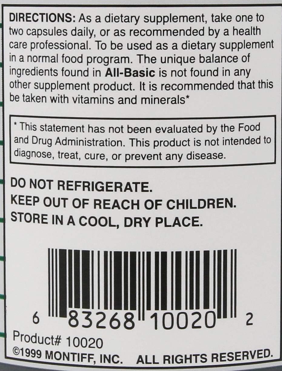 All Basic 677 mg 200 Capsules