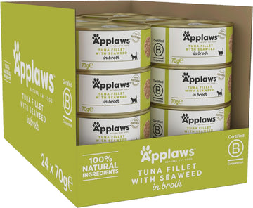 Applaws 100% Natural Cat Food, Tuna Fillet And Seaweed, 70 G Tin (Pack Of 24)1009Ne-A