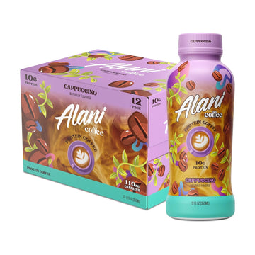 Alani Nu Protein Coffee Cappuccino | Ready To Drink Cold Brew With 10G Of Protein | 100Mg Caffeine | 90 Calories, Naturally Flavored | 12 Fl Oz Bottles | 12 Pack
