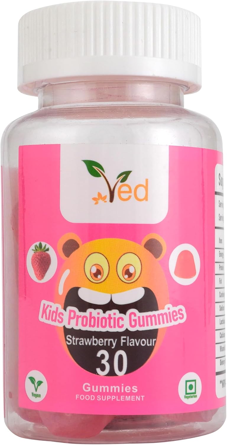 probiotic Gummies Kids,15 Day Supply, Natural Strawberry Flavour, 30 Chewable Vegan Gummies, Vegetarian Friendly, Energy & Immune System, Kids probiotic Gummies, GMO & Gluten Free. : Amazon.co.uk: Health & Personal Care