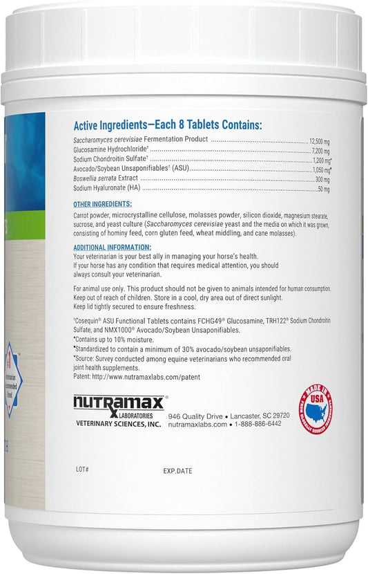 Nutramax Cosequin Asu Joint & Digestive Health Functional Tablets For Horses, 240 Tablets