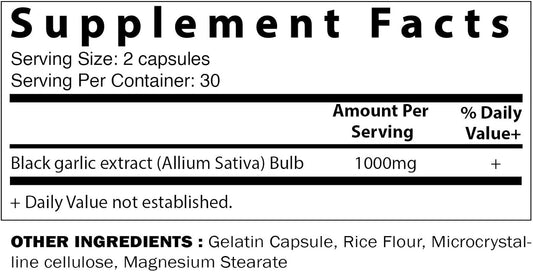 2 Pack - Vitamatic Fermented Black Garlic Extract 1000 Mg 60 Capsules - Non-Gmo, Gluten Free - Antioxidant And Cholesterol Support (Total 120 Capsules)