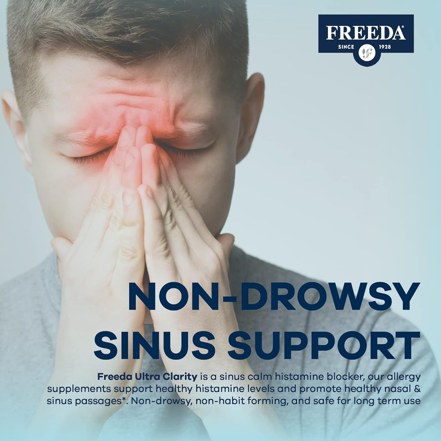 Freeda Natural Allergy Formula With Quercetin, Bromelain & Nettle Leaf - Kosher Certified And Vegan - Supports Healthy Sinus & Respiratory Function - Non-Drowsy Immune Support For Seasonal Wellness : Health & Household