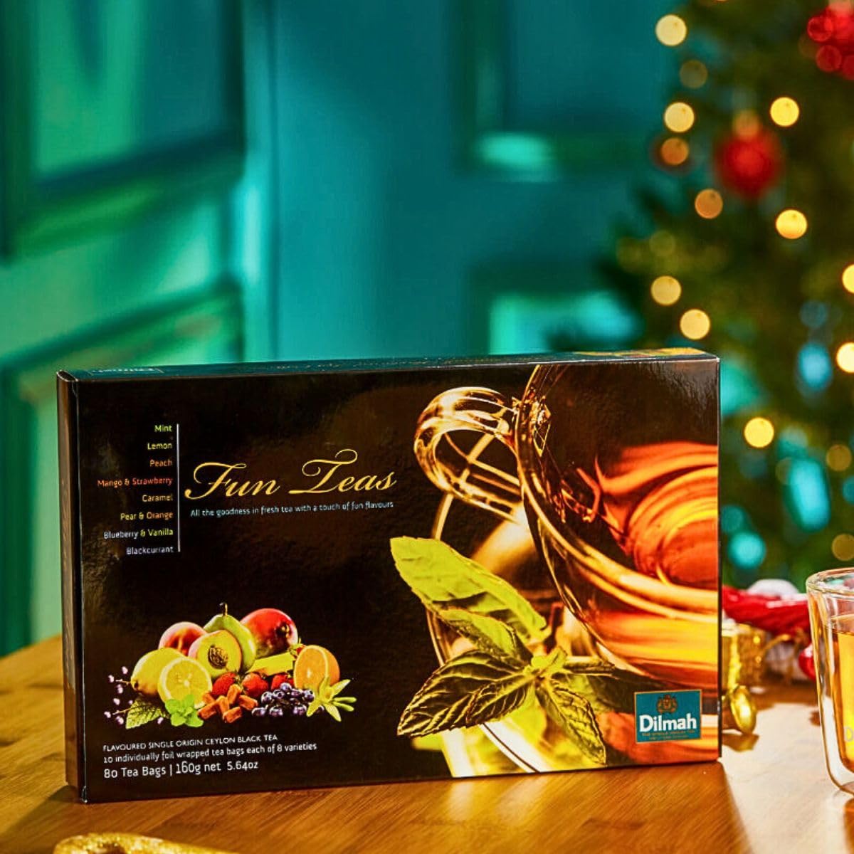 Dilmah Fun Tea Celebrations Gift Pack- 80 Individually Wrapped Fruit Flavored Ceylon Tea Bags
