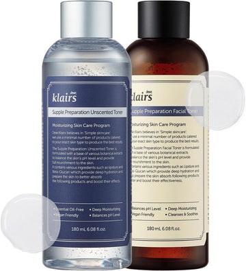 Klairs Supple Preparation Toner Set, Soothing, Fast Absorbing, Non-Irritating, Fragrance-Free, Calming, K-Beauty Skincare Routine, Sensitive Skin Friendly