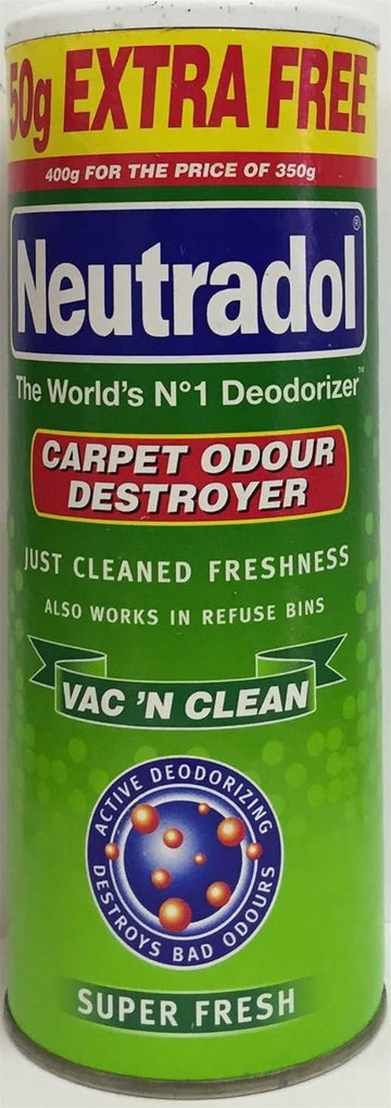 Three Packs Of Neutradol Carpet Vac N Clean Super Fresh 400G