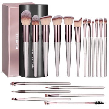 Bs-Mall Makeup Brush Set 18 Pcs Premium Synthetic Foundation Powder Concealers Eye Shadows Blush Makeup Brushes With Black Case (C-Black)