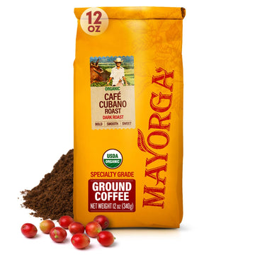 Mayorga Coffee Cubano Roast Ground Coffee Dark Roast β 12Oz Bag, Specialty Grade, 100% Usda Organic, Non-Gmo Verified, Direct Trade, Kosher