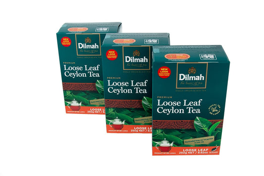 Dilmah Premium Ceylon Black Tea - Loose Leaf Tea (250G) - Pack Of 3 (Total 750G)-Strong And Aromatic For Everyday Drinking-Unblended Single Origin Teas Packed At Source