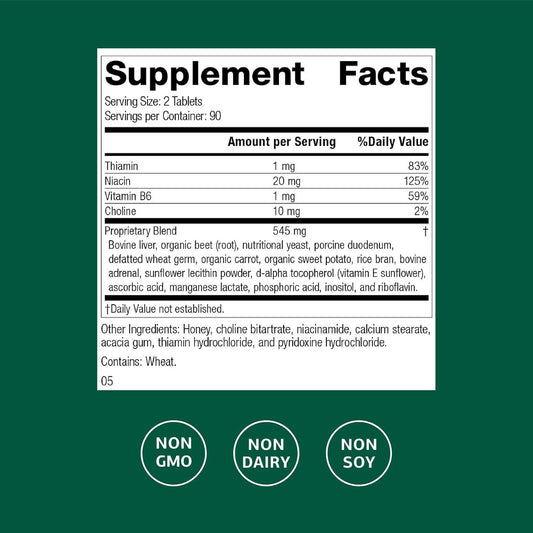 Standard Process Inc. Cataplex B - Whole Food Formula With Niacin, Vitamin B6, Thiamine, And Inositol For Heart Health, Metabolism, And Cholesterol Maintenance - 180 Tablets