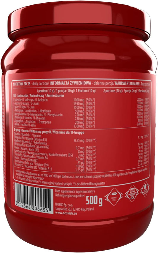 Activlab Eaa Xtra Instant 500G Jar | 8 Essential Exogenous Amino Acids With B Vitamins | Workout Powder Supplements | Eaa Supplement For Men, Women And Athletes, Mango-Blackberry Flavour