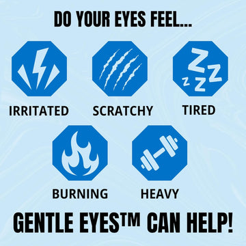 The Relief Products Gentle Eyes Lubricant Eye Drops - 100% Natural Active Ingredients - For Soothing Irritated, Scratchy, Tired, And Dry Eyes - 0.5 Flz Oz