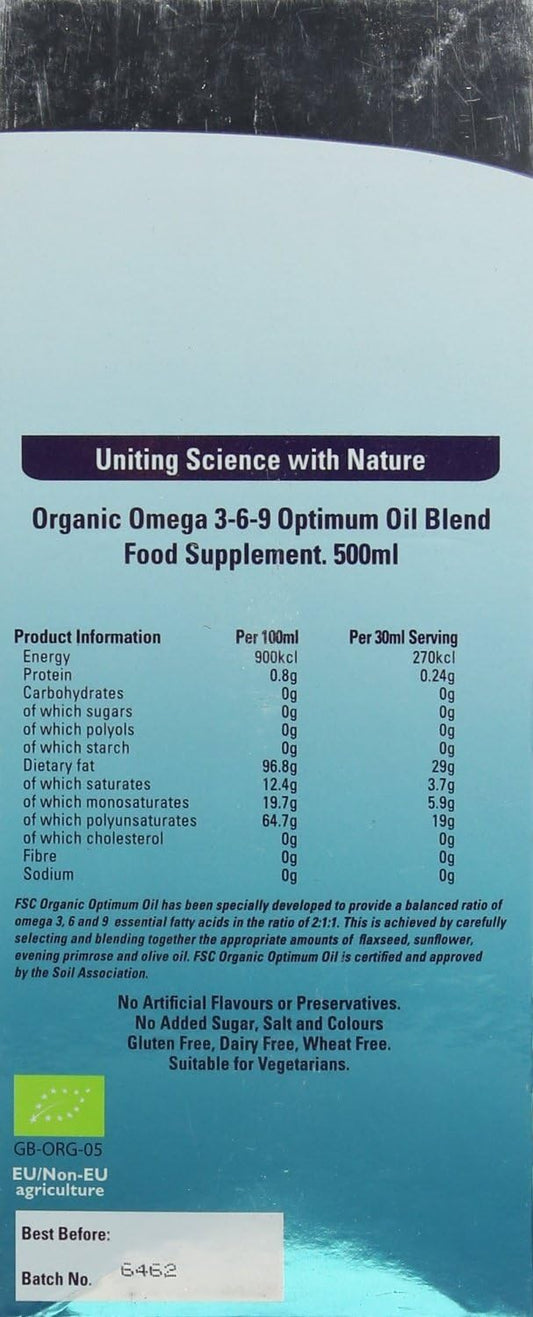 FSC Organic Omega 3 6 9 Optimum Oil 500ml (PACK OF 1)