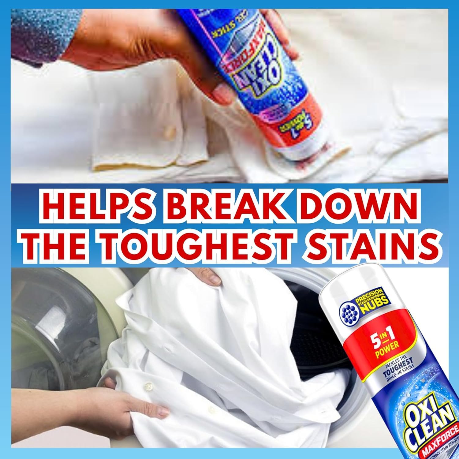 ONDAGO 2 Oxi, Clean Max Force Gel Stick Stain Remover, 6.2 Ounce - Bundled With 4 ONDAGO Microfiber Cleaning Cloths (Compatible with OxiClean) : Health & Household