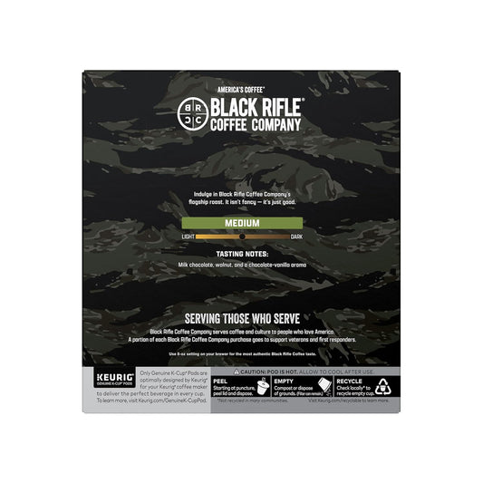 Black Rifle Coffee Company Single Serve K Cups, Just Black, Medium Roast Coffee Rounds, 32 Count