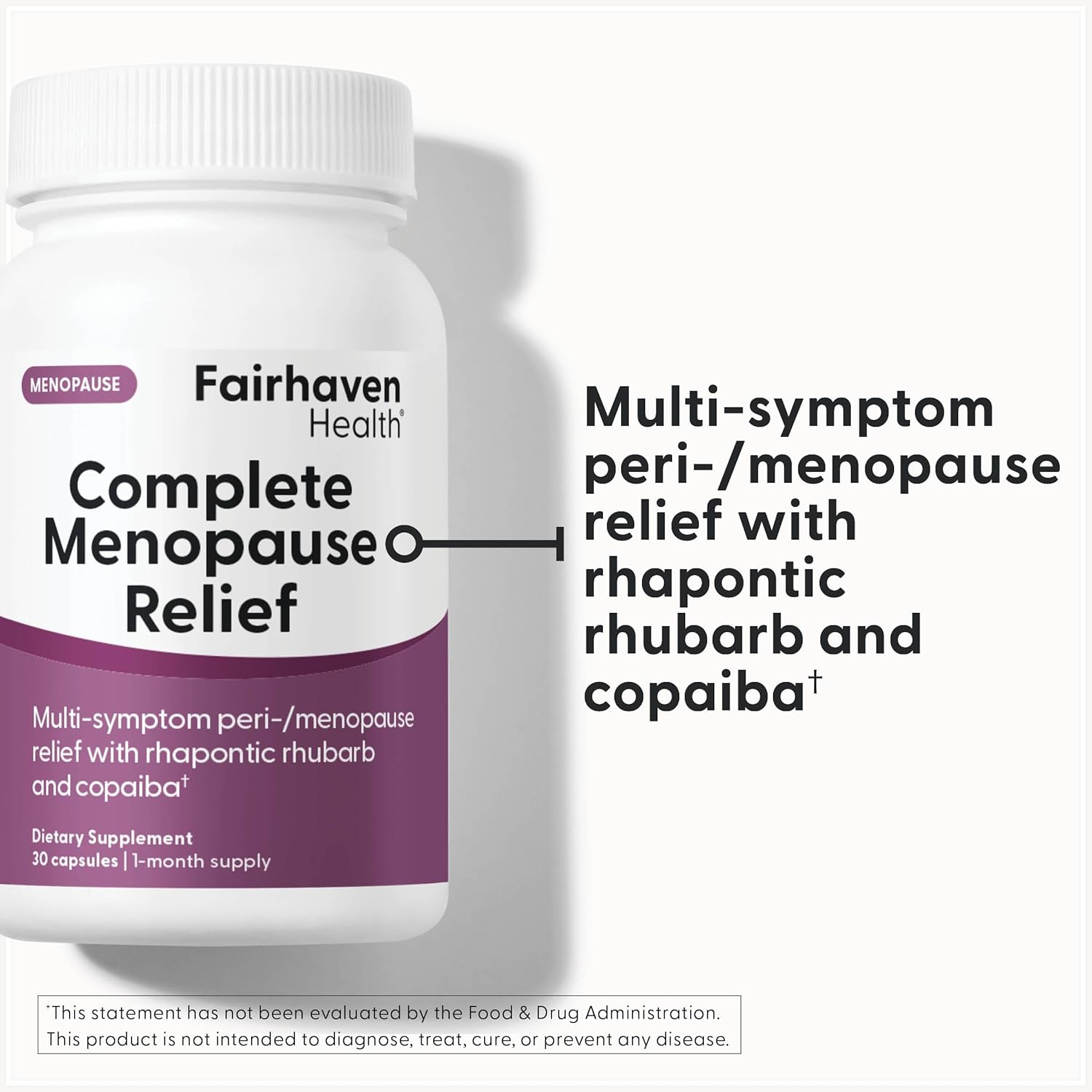 Fairhaven Health Complete Menopause Relief | Nonhormonal Menopause Supplement For Women | Relief From Hot Flashes, Night Sweats And Mood Swings | Gluten, Dairy, Soy Free | Non-Gmo | 30 Capsules : Health & Household