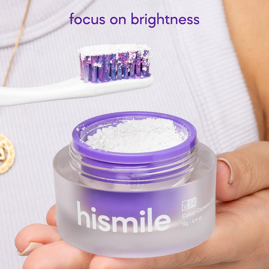 Hismile V34 Colour Corrector Powder, Purple Teeth Whitening, Tooth Stain Removal, Teeth Whitening, Powder, Colour Correcting Tooth Stains, Hismile V34, Hismile Colour Corrector, Tooth Colour Corrector