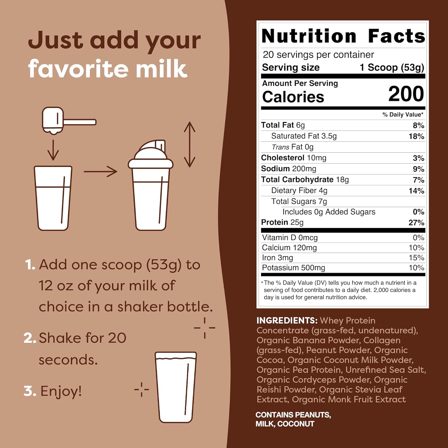 FlavCity Protein Powder Smoothie, Chocolate Peanut Butter - 100% Grass-Fed Whey Protein Smoothie with Collagen (25g of Protein) - Gluten Free & No Added Sugars (37.39 oz) : Health & Household