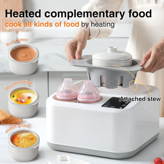 Baby Bottle Warmer,8-In-1 Smart Fast Baby Milk Warmer With Lcd Timer For Breastmilk Or Formula, Accurate Temperature Control, With Defrost, Sanitizer And Dryer, Keep, Heat Baby Food Jars