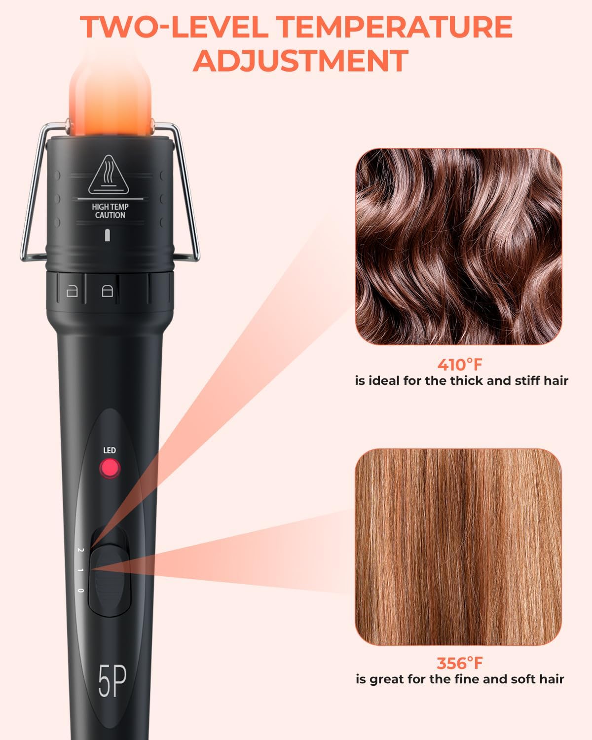 5 In 1 Curling Wand Set: Ohuhu Curling Iron Wand 5Pcs 0.35 To 1.25 Inch Interchangeable Ceramic Barrel Heat Protective Glove 2 Clips Dual Voltage Hair Curler For Women Girl Mother Gift Rose Gold : Beauty & Personal Care