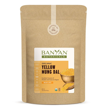Banyan Botanicals Organic Yellow Mung Dal – Premium Split Mung Beans For Kitchari, Cleansing, And Ayurvedic Recipes – Plant-Based Protein – 1.65 Lb. – Non-Gmo, Gluten Free, Vegan