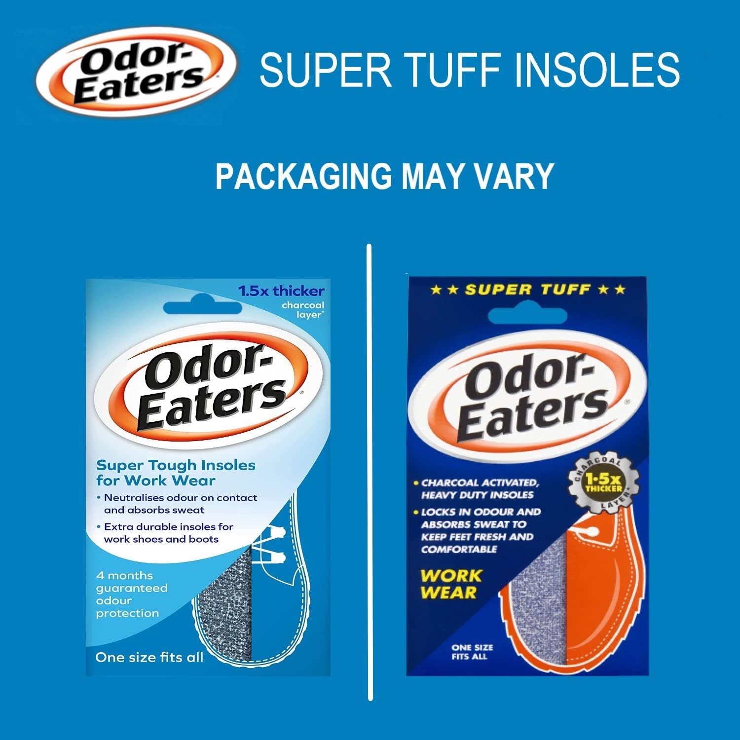 Odor-Eaters Super Tough Insoles x 2 Plus Foot Shoe & Spray 150 ml Bundle : Amazon.co.uk: Health & Personal Care