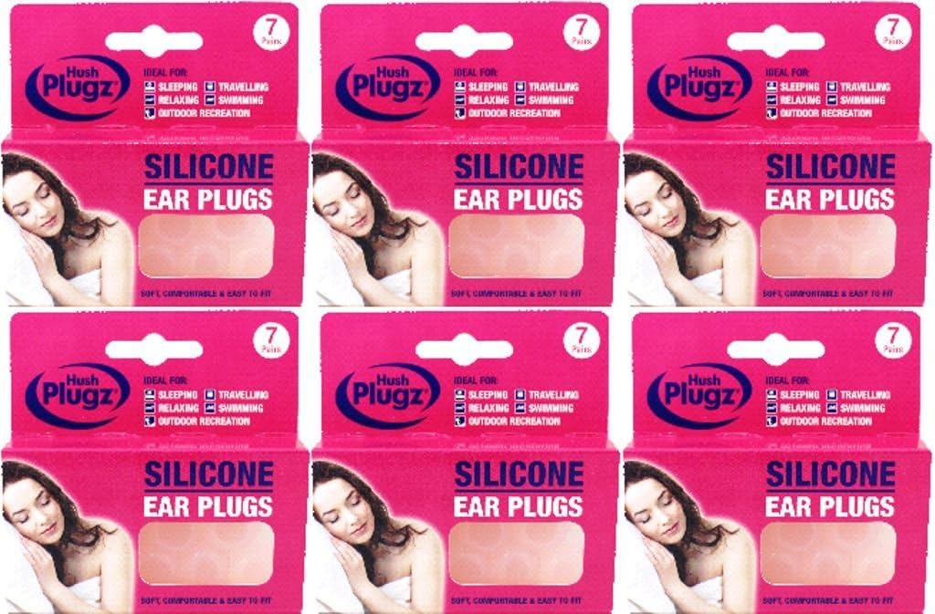 Hush Plugz Silicone Ear Plugs 7 Pairs X 12 Packs