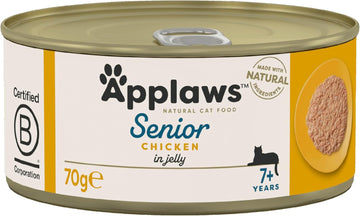 Applaws Natural Senior Wet Cat Food, Chicken In A Soft Mousse 70G Tin (Pack Of 24 X 70G Tins)1302Ce-A