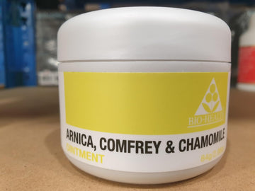 Bio-Health Arnica, Comfrey & Chamomile Body Ointment, Soothes Aching Muscles And Joints, Bruises And Scrapes Relief, Paraben Free Moisturises With Sweet Almond And Shea Butter Base, 84G
