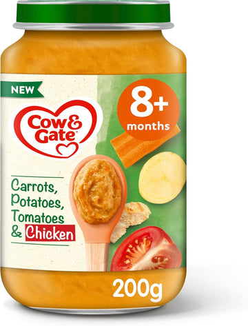 Cow & Gate Carrot Chicken Tomato & Potato Baby Food Meal Jar 8+ Months 200G