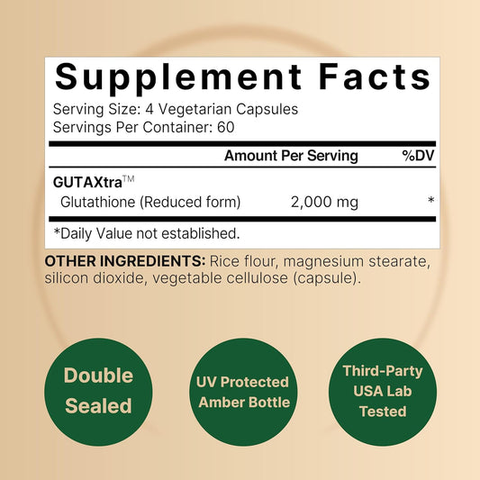 Naturebell Glutathione Supplement 2,000Mg Per Serving, 240 Veggie Capsules | 98%+ Purity Verified, Bioavailable Reduced Glutathione Pills, Active Form, Master Antioxidant – Vegan Friendly & Non-Gmo