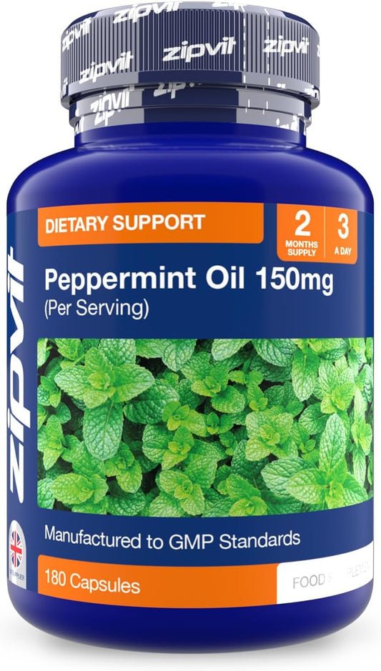 Zipvit Peppermint Oil Capsules 150Mg, 180 Peppermint Capsules