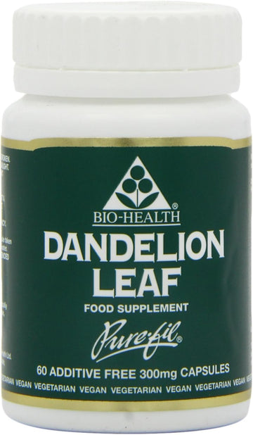 Bio-Health Dandelion Leaf Herbal Food Supplement For General Health, Support For Healthy Digestion, Healthy Bones And Boosts The Immune System, Additive Free, 60 Capsules
