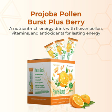 Youngevity Projoba Pollen Burst™ - Clean Natural Energy Supplement W/Green Tea, Pollen Extract, Glisodin® - Increase Focus, Brain Boost, Endurance, Mental Clarity (30 Sticks)