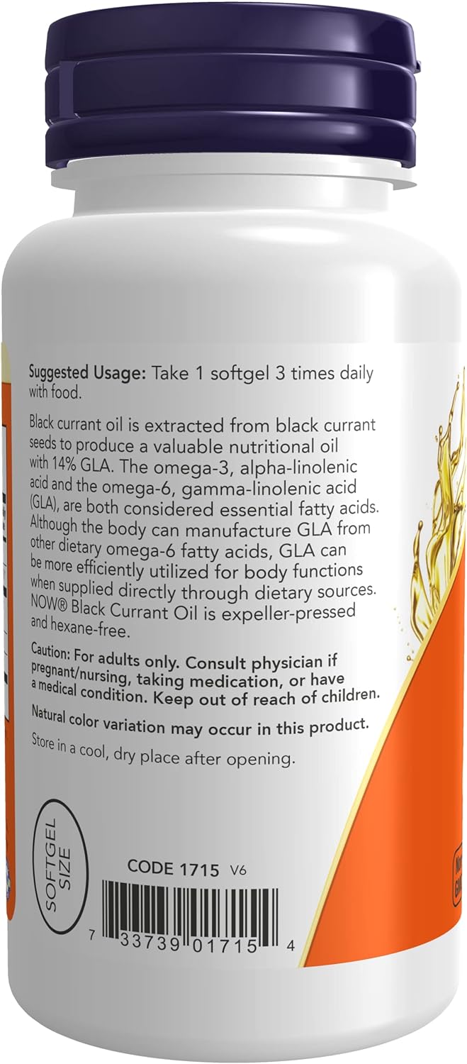 Now Foods, Black Currant Oil, 500 mg, 100 Softgels : Health & Household