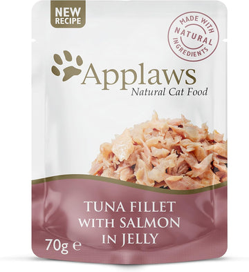 Applaws Natural Wet Cat Food Tuna And Salmon In Jelly Pouch For Adult Cats 16 X 70G Pouches8278Ml-A