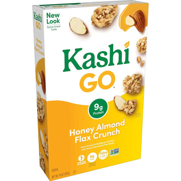 Kashi Go Breakfast Cereal, Family Breakfast, Fiber Cereal, Honey Almond Flax Crunch (4 Boxes)