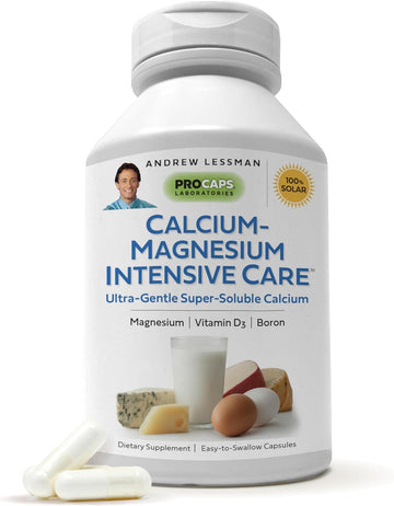 Andrew Lessman Calcium Magnesium Intensive Care 250 Capsules – Bone And Skeleton Health Essentials. Easy To Swallow Capsules With Super Soluble Fine Powder. Gentle To Even The Most Sensitive Stomachs