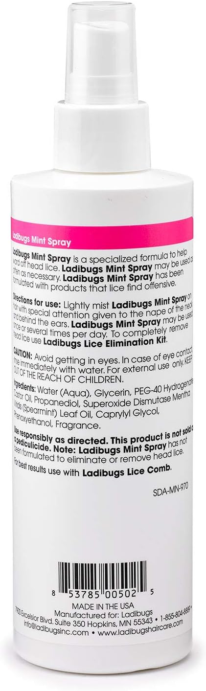 Lice Prevention Mint Spray 8Oz | Natural Ingredients | Highly Effective Lice Treatment Spray | Daily Use
