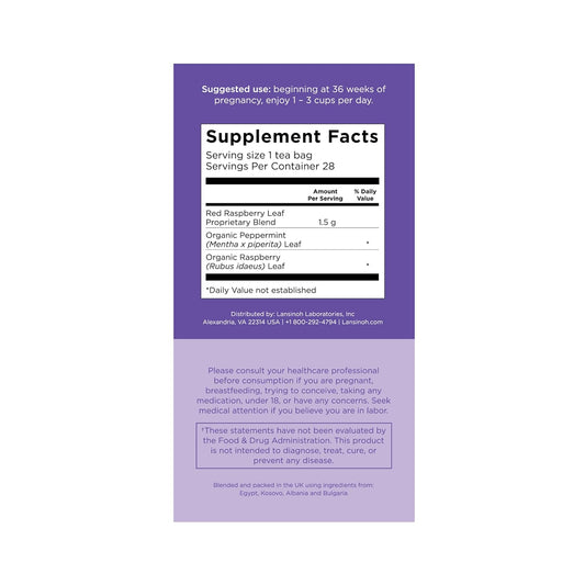 Lansinoh + Hottea Mama Final Push Tea, Red Raspberry Leaf Tea For Labor And Delivery Prep, Raspberry Leaf Tea With Peppermint, Caffeine-Free, Sugar-Free, Pregnancy Must Haves, Includes 14 Tea Sachets