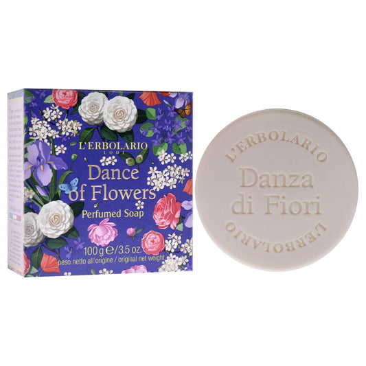 L'Erbolario Dance Of Flowers Perfumed Bar Soap - Enriched With All Natural Ingredients And Aromatic Fragrances - Cleanses And Moisturizes Skin - Long Lasting And Creates A Rich, Creamy Lather - 3.5 Oz