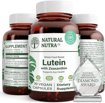 Natural Nutra Lutein And Zeaxanthin Supplement, Helps To Maintain Vision Health, Protects Cell In Eyes, Gluten Free, Soy Free, 20Mg - 30 Capsules