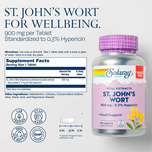 Solaray St John’S Wort And Dim Supreme Women’S Wellness Bundle - St Johns Wort Mood Support Supplement And Dim Complex With Broccoli Extract For Women’S Health - 60-Day Guarantee, 90 Vegcaps Each