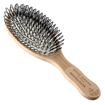 Acca Kappa Protection Oval Beech Wood Brush β Looped Nylon Bristles For Delicate Hair