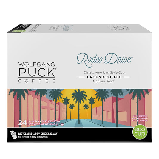 Wolfgang Puck Coffee Single Serve Capsules, Medium Roast, Compatible With Keurig K-Cup Brewers, Rodeo Drive, 24 Count (Pack Of 1)