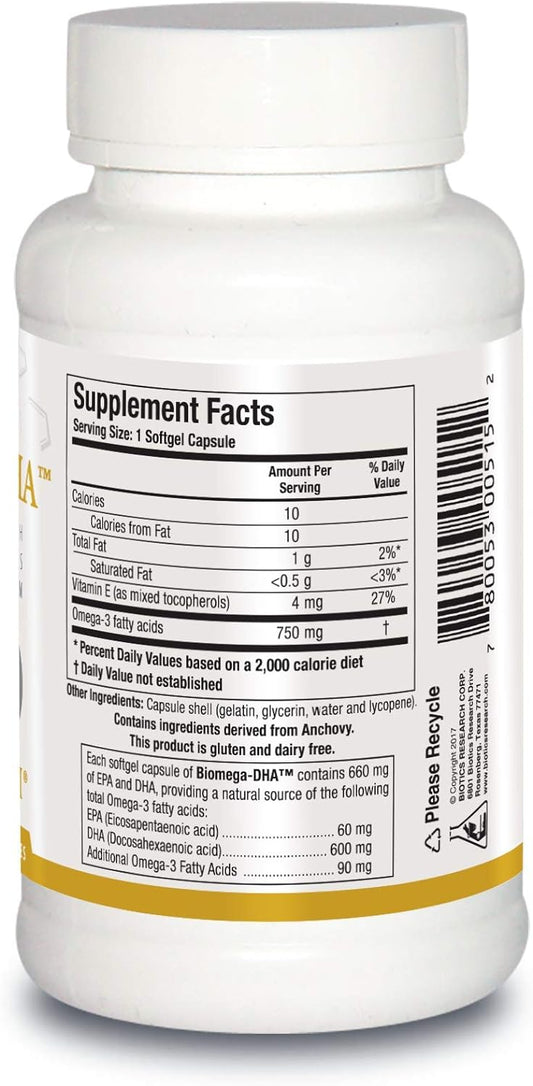 BIOTICS Research Biomega DHA Fish Oil, 600 mg DHA, Supports Learning a