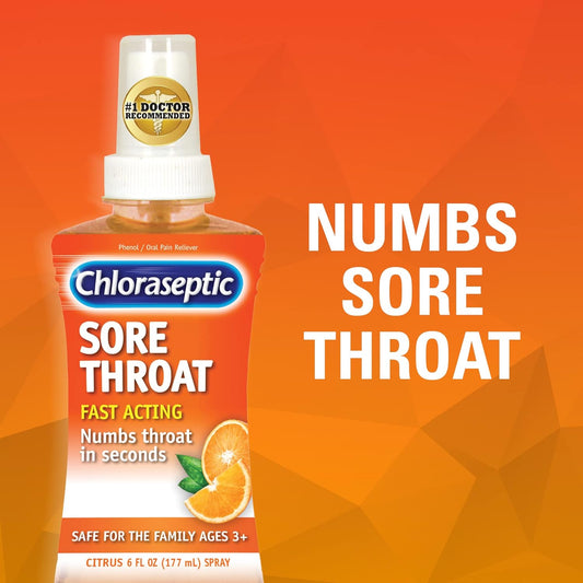 Chloraseptic Sore Throat Spray Agrumes – 6 Fl Oz, Pack De 3