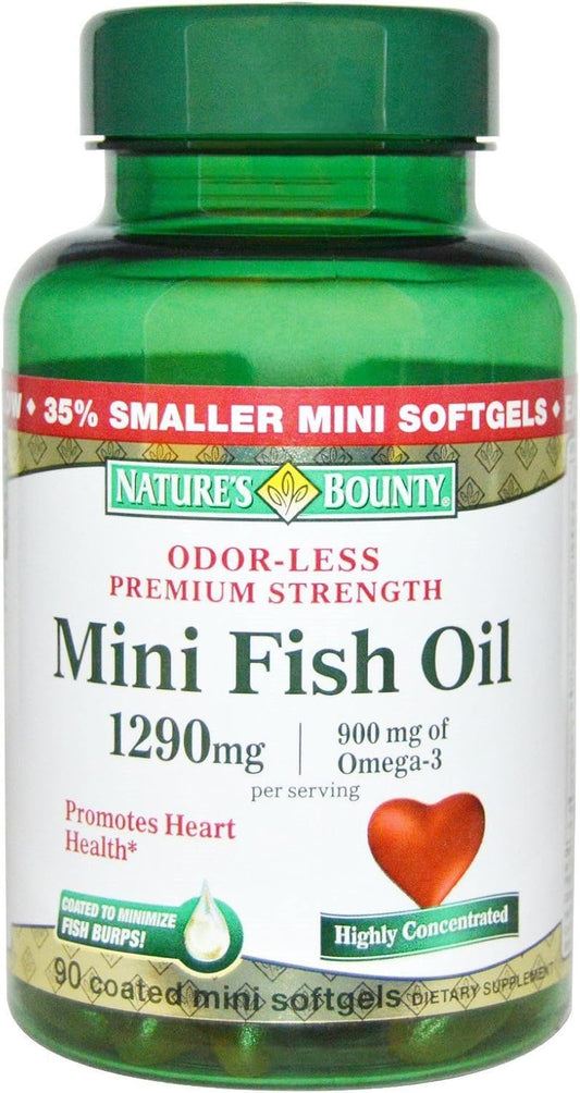 Nature'S Bounty Fish Oil 1290 Mg Mini Softgels - 90 Ct, Pack Of 5